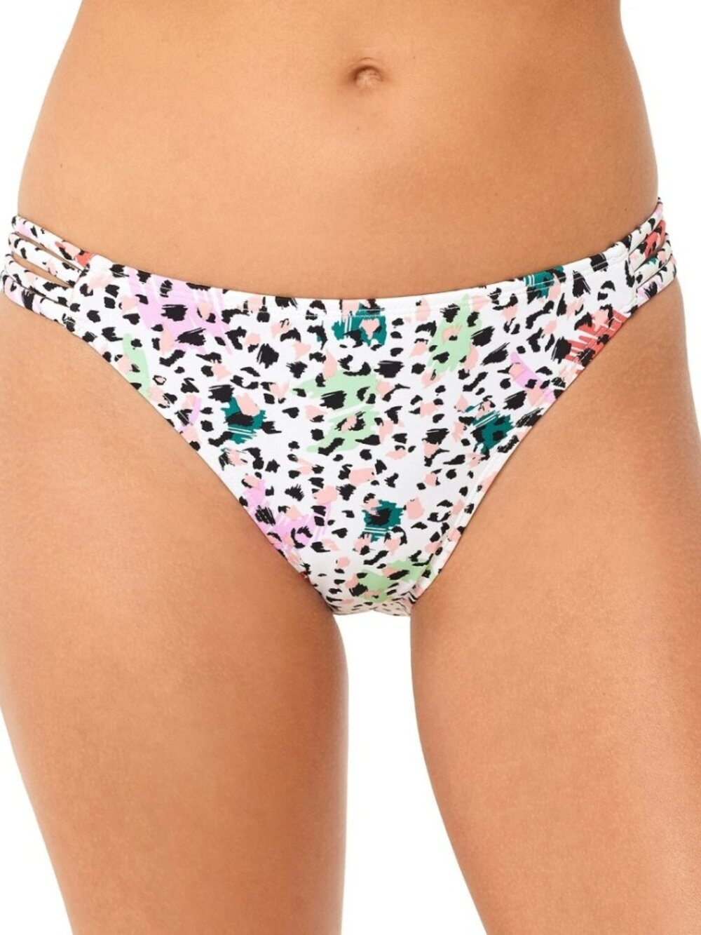 Salt + Cove Womens Waiting Fur Tonight Strappy-Side Hipster Bikini Bottoms L NWT